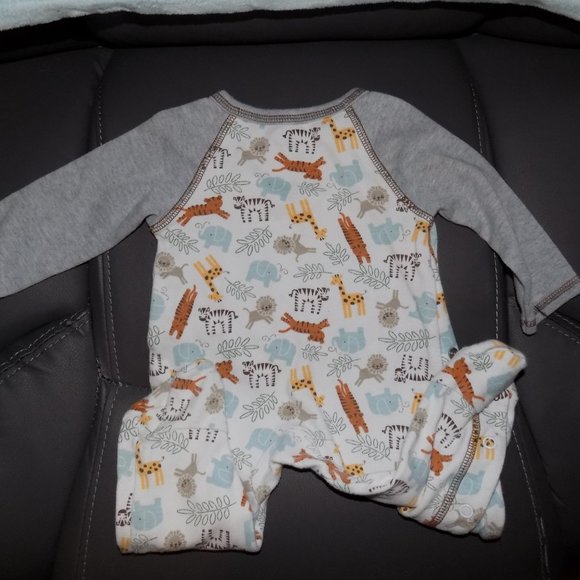 Mud Pie One-piece Pajamas With Zoo Animals - Picture 3 of 4